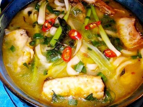 canh cá quả nấu bánh đa