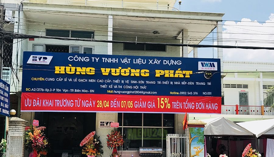 Đặt tiệc khai trương công ty VLXD Hùng Vượng Phát